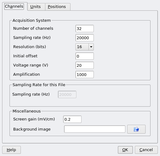 NeuroScope Creating a Parameter File